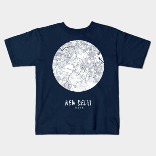 New Delhi, India City Map - Full Moon Kids T-Shirt